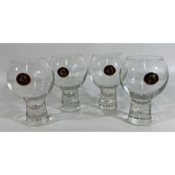 Liquor 43 Cuarenta Y Tres Bubble Glasses Set (4) Highball 5" Ball Cup 10 oz - Picture 1 of 5